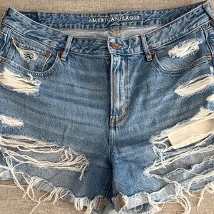 American Eagle Outfitters Distressed Light Blue Denim Jean Shorts